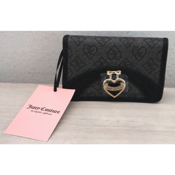 Juicy Couture Women's Liquorice Black Precious Moments Elongated Bifold Wallet - Picture 1 of 5